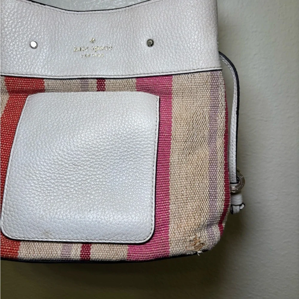 Kate Spade Multicolor Striped Shoulder Bag needs repair